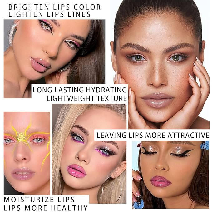 Lip Glow Oil Set, 2 Pcs Comforts Plumping Lip Oil, Refreshes Hydrating Lip Gloss Oil, Non-sticky Lip Plumper Gloss, Nourishing Lip Oil Tinted Lip Balm Lip Care, Soothes Tinted Lip Oil For Dry Lip