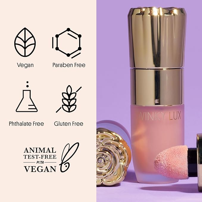 Winky Lux Cheeky Rose Liquid Highlighter, Gel Cream Blush Wand, Blendable & Buildable Pigment, Long Lasting Weightless, Angel