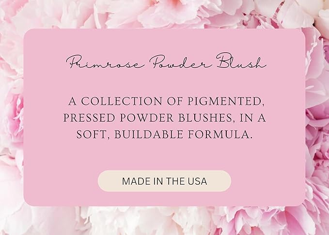 PRIMROSE POWDER BLUSH, Pressed Blush Face Makeup, Buildable Formula, Smooth Finish, Paraben Free, Made in the USA 0.11 oz. (Ginger)