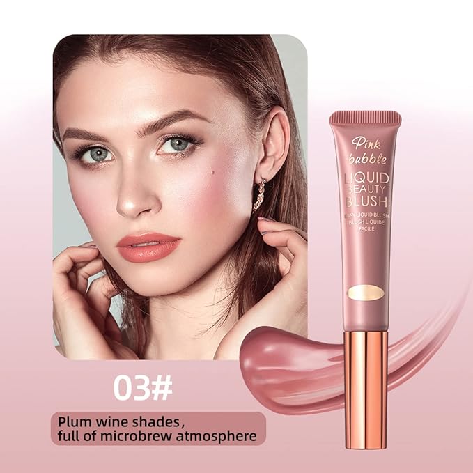 Liquid Blush Makeup Wand, Velvet Cream Blush Stick for Cheeks and Lips, Blush and Highlighter Stick, Easily Blendable, Long-Wearing, Smudge Proof