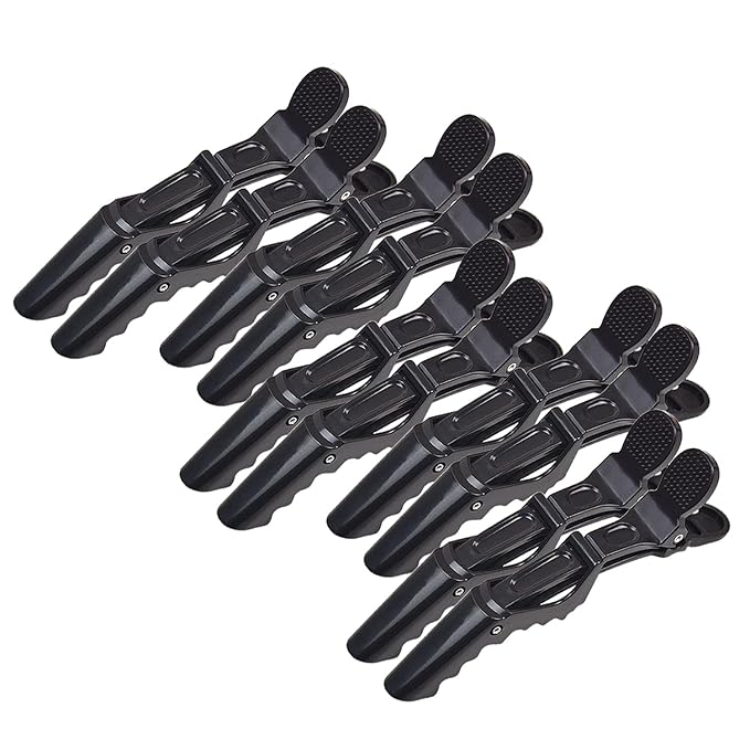 10 Pcs Alligator Hair Clips Styling Sectioning Clips Professional Salon-Grade Hair Clips for Hair Styling, Coloring, Cutting (Black)