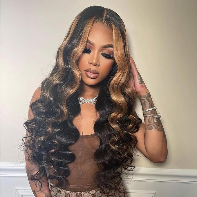 P1B/30 Body Wave Human Hair Bundles Highlight Brown Color Body Wave Bundle 100% Real Human Hair And True To Length 10 12 14 Inch 3 Pcs/Pack