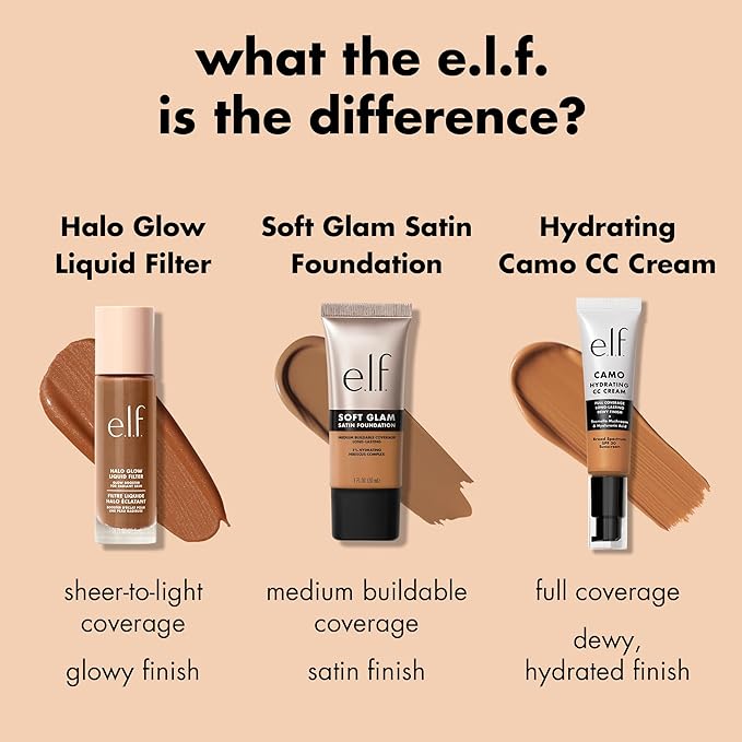 e.l.f. Soft Glam Foundation, Medium Coverage, Long-Lasting & Buildable Foundation For A Smooth, Satin Finish, Vegan & Cruelty-Free, 11 Fair Neutral