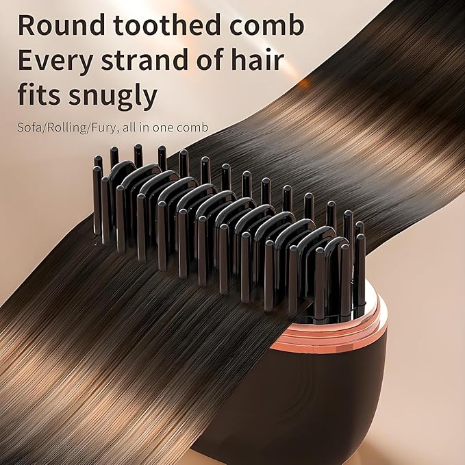 Mini Hair Straightener, Rechargeable Wireless Portable Hair Straightener Brush, 3-Speed Temperature Control, Rapid Heating & Anti Scald Shell, Lightweight and Portable for Travel (Pink)