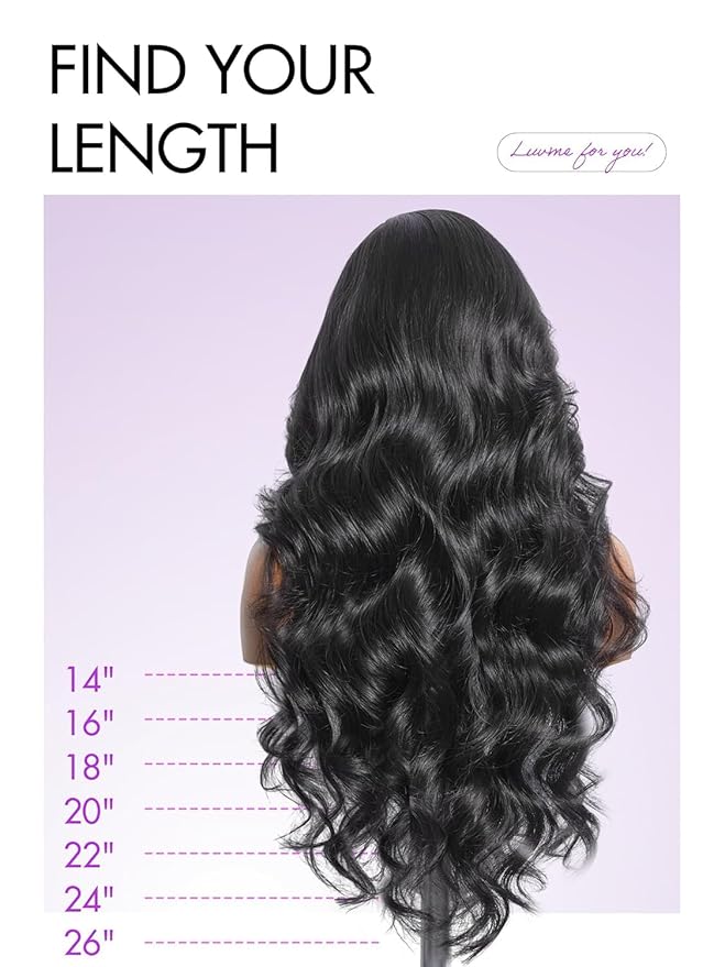 LUVME HAIR All-Day Comfort 100% Human Hair Loose Body Wave 5x5 Lace Front Wig Glueless Wigs Human Hair Pre Plucked Pre Cut Long Black Wig Lace Closure Wigs Frontal Wigs