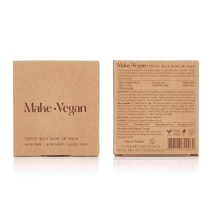 Vegan Tinted, Lip Moisturizer Gifts Sets & Hydrating Lip Balm Set, Natural Lip Balm for Dry Cracked with Argan Oil, Sunflower Oil and Hyaluronic, Not Tested on Animals (3 Packs)