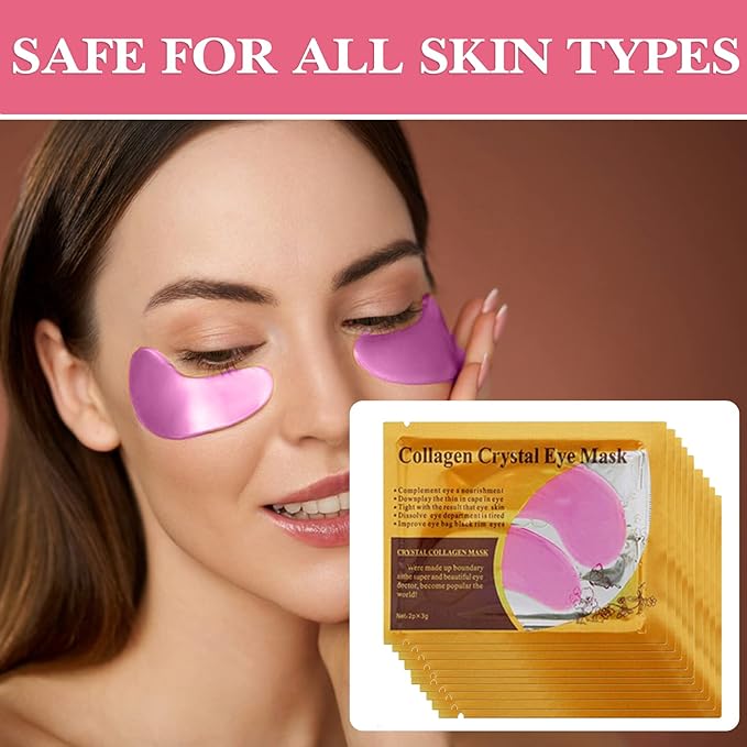 30 Pairs Under Eye Mask,Moisturising Under Eye Patches for Women,Crystal Collagen Eye Gel Pads for Reducing Fine Lines,Puffy Eyes and Dark Circles Under Eye Bags Treatments(Pink)