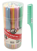 DONNA Parting Bone Tail Comb, Pastel Assorted (48 Pack) – Plastic Bone Tail Combs with Parting Notch – Sectioning, Teasing & Smoothing – Lightweight Salon Bulk