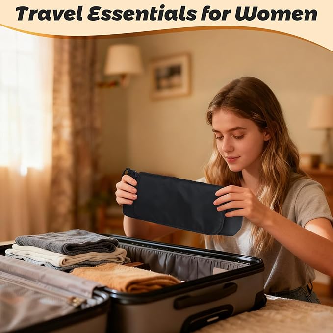 Hot Hair Tools Travel Bag with Removable Heat Resistant Mat 2 in 1 Portable Hair Tool Organizer Bags for Hair Straighteners Curling Irons Hot Air Brushes Hair Dryer Women Travel Essentials (Black)