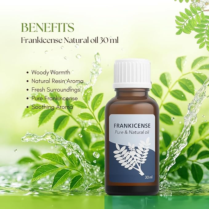 Roots & Above Pure Frankicense Essential Oil – 99% Natural Cold-Pressed Oils for Aroma, Skin, Face, Hair, Diffuser, Massage, Soap, DIY & Candle Making Scent - 1.01 Oz/30ml