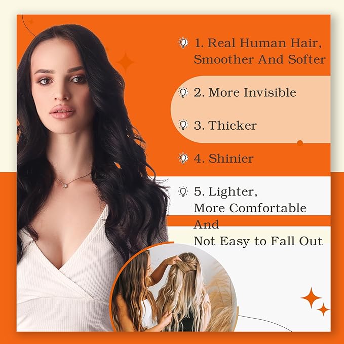 Full Shine Black Tape in Hair Extensions Human Hair Remy Seamless Human Hair Tape Extensions 26Inch Double Sided Tape ins Human Hair Extensions for Women Straight Black Hair Extension 50G 20Pcs