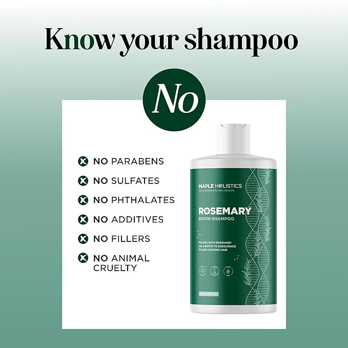 Volumizing Biotin and Rosemary Shampoo - Vegan Rosemary Biotin Shampoo for Thinning Hair for Women and Men with Nourishing B Vitamins & Tea Tree Oil - Paraben Silicone & Sulfate Free (16 Fl Oz)
