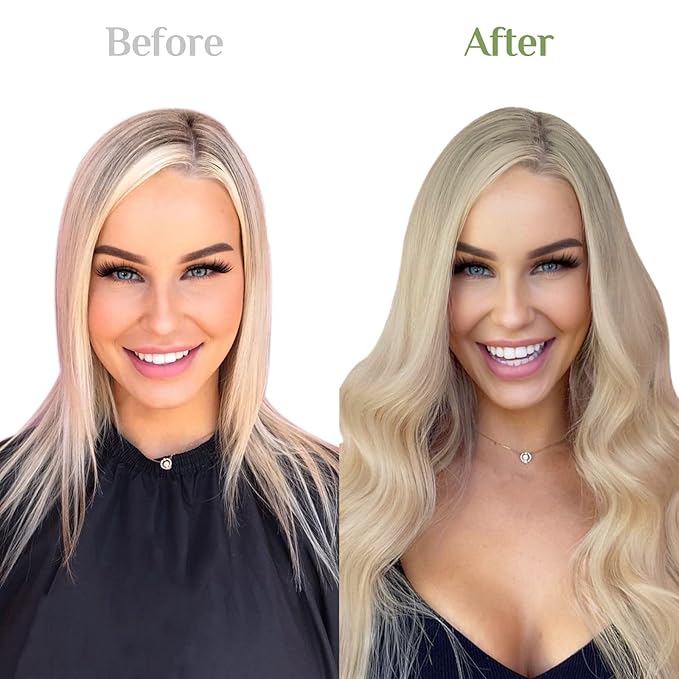 DOORES Clip in Hair Extensions, 155g 10pcs Balayage Ash Blonde to Golden Blonde and Platinum Blonde 16 Inch Real Human Hair Extensions Clip in Skin Weft Hair Extensions