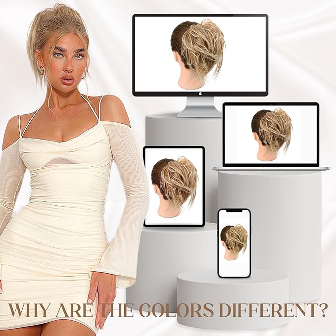 HMD Tousled Updo Messy Bun Hair Piece Hair Extension Ponytail With Elastic Rubber Band Updo Extensions Hairpiece Synthetic Hair Extensions Scrunchies Ponytail Hairpieces for Women 85H88#
