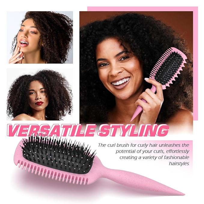 Candy Brush Curl Defining Hair Brush for Effortlessly Detangling Shaping and Styling Curls, Curl Brushes with EdgeLift for All Wet or Dry Hair Types for Women and Girl, Reduce Pulling and Frizzing