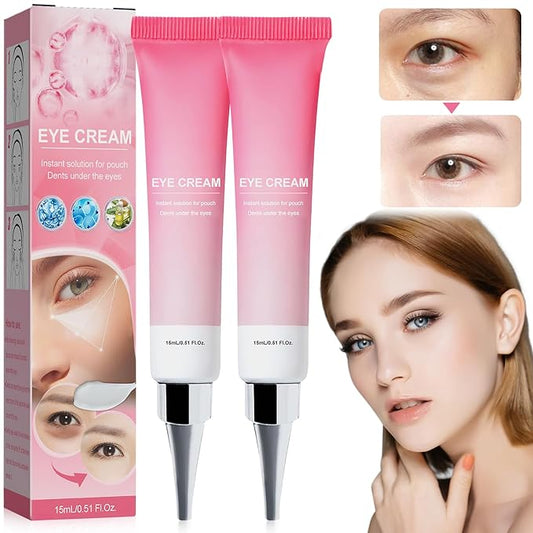 Instant Under Eye Cream, Ream For Eye Bags, Moisturizing Eye Cream, Anti-Wrinkle Eye, Brightening Eyes Tightener Cream, Helps To Instantly Reduce The Puffy Eye Look（2pcs）