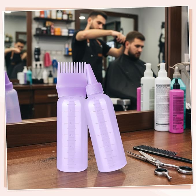 Pimoys Hair Oil Applicator Bottles Dye Brush for Women Scalp, Hair Color Products Things with Root Comb Hair Dye Tools, Purple