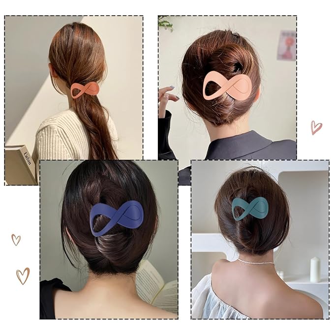 French Concord Flat Hair Clips for Women, 3.35 Inch Curved Hair Claw Clips Alligator Hair Barrettes Volume No Slip Grip Strong Hold Banana Hair Clamps Jaw Clips Styling Hair Accessories (D)