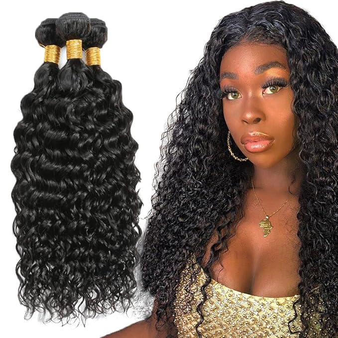 Color 1B Kinky Curly Bundles Human Hair Natural Black Bundle Niegmeag Unprocessed Virgin Soft and Silky Remy Hair 3 Bundles 24 26 28 Inch Double Weft Hair Weave #1B Color