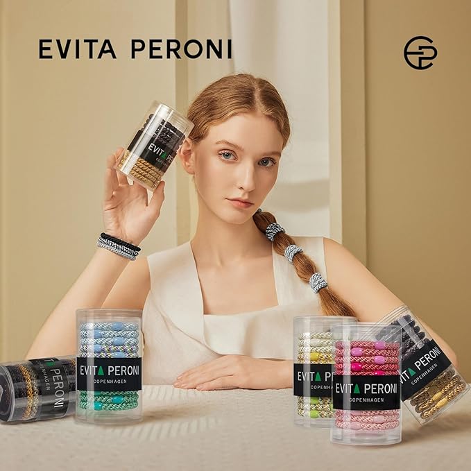 EVITA PERONI 12 Pcs Hair Ties, High Elastic Ponytail Holders, Hair Ties No Damage for Thick Curly Hair Women Men (Misty Matcha)