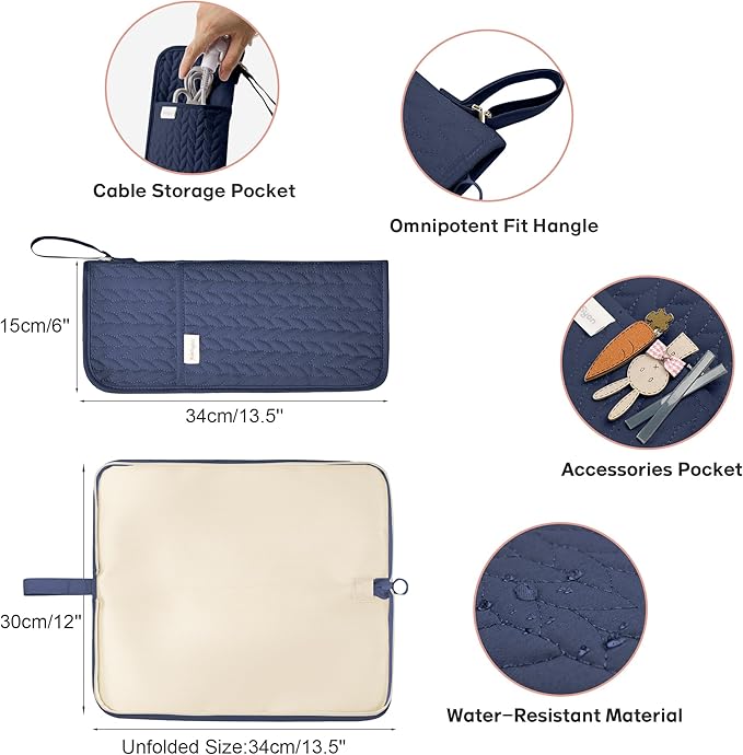 Hot Tools Organizer Heat Resistant Mat Case Hair Tools Holder Travel Bag Portable Hair Styling Tools Cover Pouch for Curling Iron,Flat Iron,Hair Straightener (Blue)