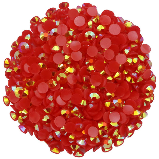 4500 Pcs SS6 2mm AB Flatback Rhinestones for Nails Art Crafts Glitter Round Shine Gems Crystals DIY Clothes Shoes （Red AB）