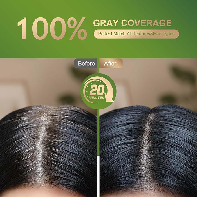 Permanent Hair Dye Gray Coverage Hair Dye PPD-Free Hair Color Kit 4A Cream Latte Brown