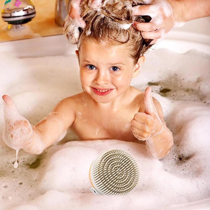 Eco-Friendly Body Brush Silicone Bath Scrubber for Gentle Scalp Massage and Deep Cleaning Shower Brush Gray