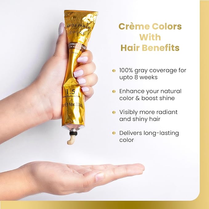 MOEHAIR Hair Coloring Kit | 5N Permanent Hair Color (Light Brown), 20 Volume Developer 6%, Coloring Brush, Gloves & Mixing Bowl | Keratin Infused Color | Gray Coverage | Adds Shines