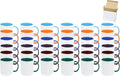 11oz White Ceramic Sublimation Coffee Mug in White Gift Box, 6 New Mixed Colors, Case of 36