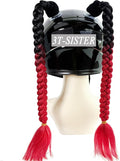 Braids Pigtails with Suction Cup for Motorcycle, Ski, Bicycle Helmet Decoration 2 Pieces