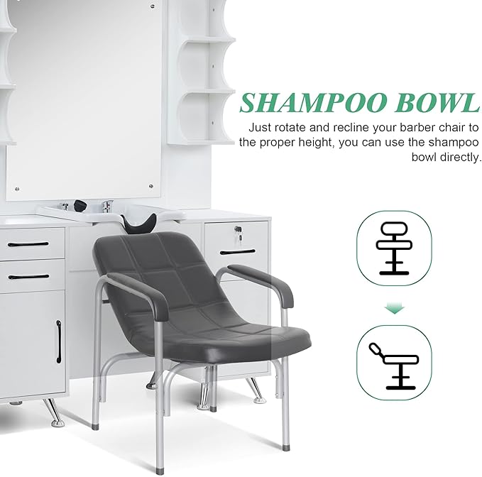 BarberPub Backwash Shampoo Bowl Cabinet, Wall Mount Station with Mirror, Storage Cabinet with Drawers & Shelf Salon Equipment for Barber Salon 3141 (White)