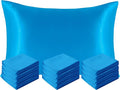 NTBAY 12 Pack Satin King Pillowcases for Hair and Skin, Luxurious and Silky Pillow Cases with Envelope Closure, 20 x 36 Inches, Royal Blue
