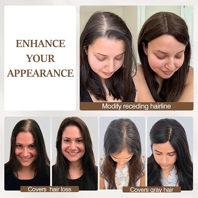 Rich Choices Hair Toppers for Women Real Human Hair 100% Human Remy Toppers NO Bangs for Women with Thinning on Top Clip in Hairpiece 4"x4.7"Lace Base 6 Inch #4 Medium Brown