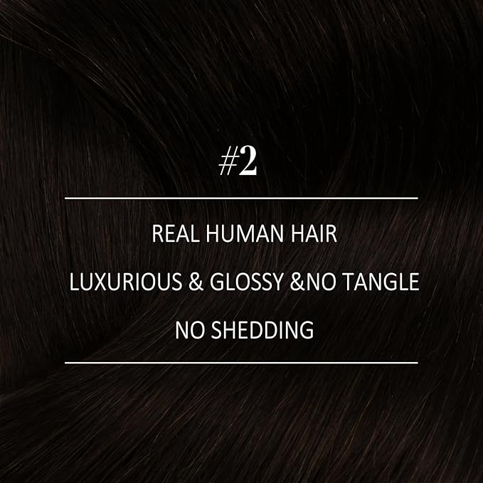 YoungSee 24 inch Weft Hair Extensions Human Hair Dark Brown Sew in Hair Extensions Natural Hair Weft Extensions Darkest Brown for Long Hair 100G