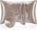 BEDELITE Satin Pillowcase with Zipper, Rose Taupe Pillow Cases Queen Size Set of 2, Super Soft and Cooling Similar to Silk Pillow Cases, Gift for Women Men(20x30 Inches)