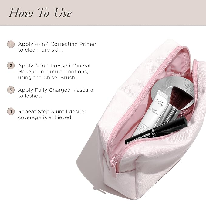 PÜR Beauty Multitasking Essentials Best Sellers Kit, Everyday Look Deluxe Kit, Condition & Moisturize Skin, Cruelty Free, Medium Dark