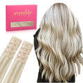 WENNALIFE Tape in Hair Extensions Human Hair Tape in Extensions, 10pcs 25g 16 inch Remy Invisible Tape Ins