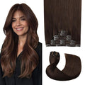 Pro2.0 Remy Real Human Hair Extensions Clip ins 120g Thick 7pcs Color #4 Chocolate Brown Remy Clip in Hair Extensions Real Human Hair 16inch Seamless Double Weft for Women（#4-16inch）