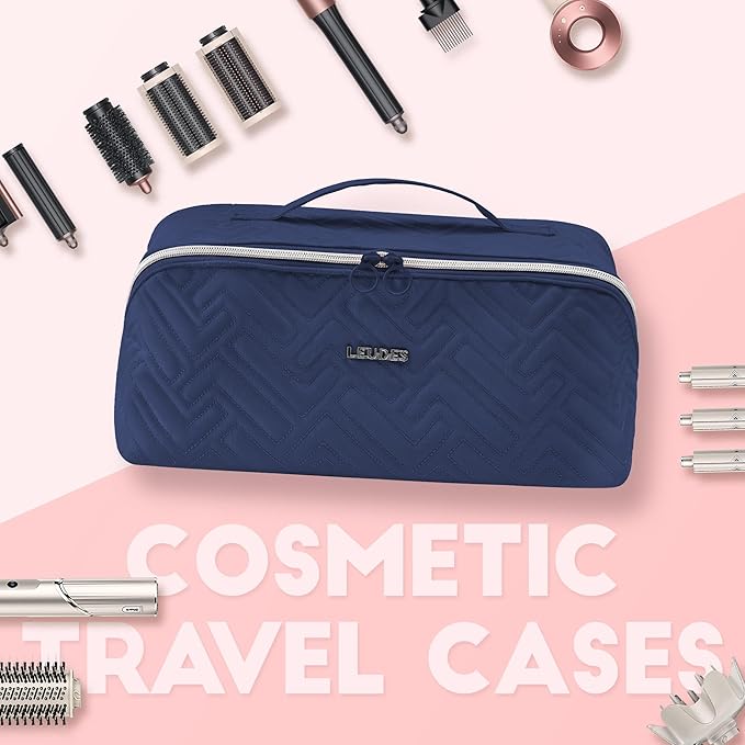 Leudes Hair Tools Travel Bag for Shark Flexstyle Portable Shark Hair Air Wrap Dryer Case (Navy Blue)