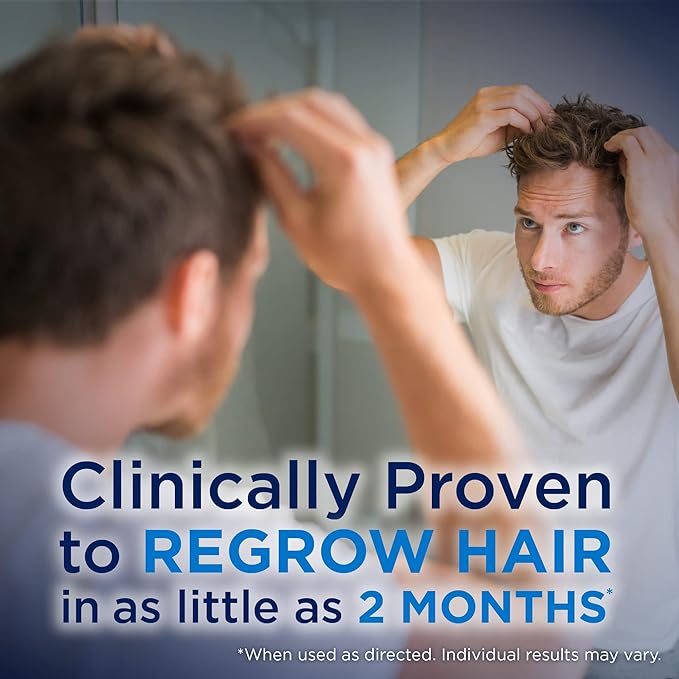 Amazon Basic Care Minoxidil Topical Aerosol, 5% Foam, Hair Regrowth Treatment for Men, 6-month Supply, Unscented, 2.11 oz (Pack of 6)