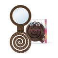 Mini Detangler Travel Hair Brush with Mirror, Makaron Hair Brushes for Women, Men and Kids, Unique 3D Flexible Design for All Hair Types, Styling Accessory, Travel Essentials for Women (DARK BROWN)