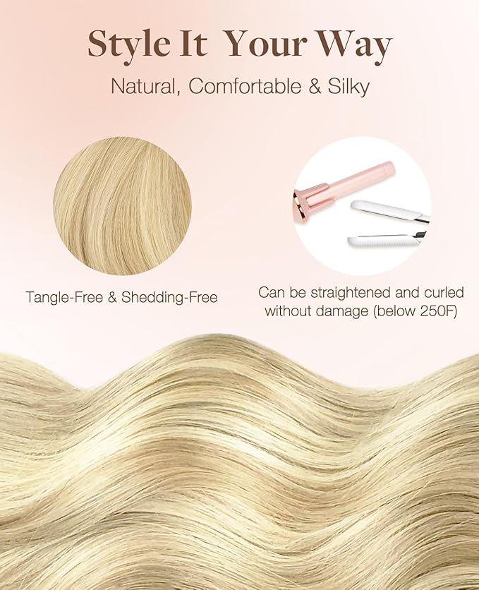 GOO GOO Invisi Edge Tape in Hair Extensions Human Hair, 17/22/60 Balayage Ash Blonde to Golden Blonde and Platinum Blonde, 20pcs 22inch 50g, Virgin Remy Hair, Seamless Injected Tape, Natural Look