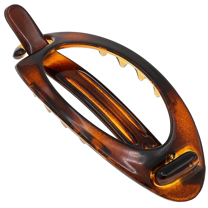 Camila Paris CP2316 French Hair Barrette Clip, Flexible Ponytail Holder No Metal Parts, Strong Hold Grip Hair Clips for Women, No Slip and Durable Styling Girls Hair Accessories, Made in France