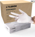 LANON Food Safe White Disposable Nitrile Gloves, Latex-Free, Powder-Free, Textured Fingertips, Cooking, Cleaning, Case, Medium