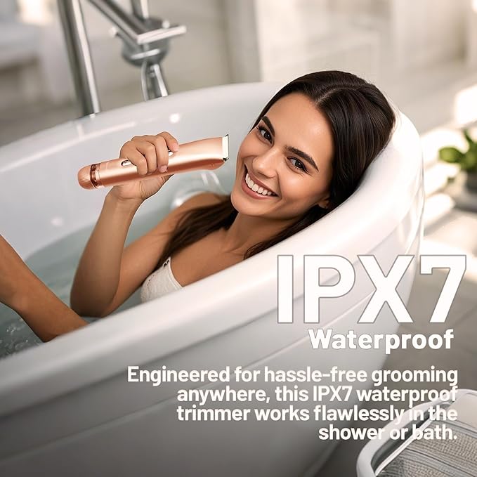 2 in 1 Electric Bikini Trimmer for Women, Dual Head Painless Razor Shaver,Wet & Dry Use Body Hair Trimmer and Facial Hair Remover for Underarm Leg Arm Body Face