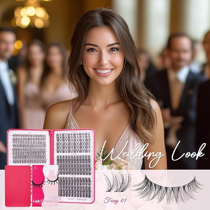 Lash Clusters - Wispy Lash Clusters For Natural Look 8-16MM 536Pcs Eyelash Clusters D Curl Individual Lashes for DIY Lash Extension Kit