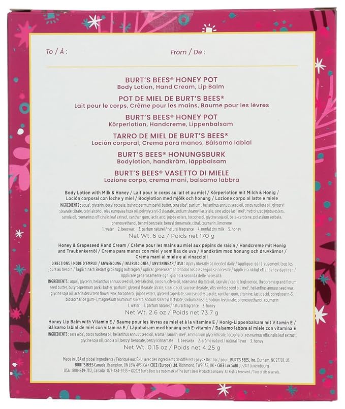 Burts Bees Honey Pot Holiday Gift Kit, 1 EA
