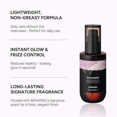 2-in-1 Korean Hair Perfume Oil & Serum with Moroccan Argan Oil & 12 Amino Acids for Dry, Damaged, Glass Hair Shine & Frizz-Control – Paraben & Alcohol-Free – White Floral Musk – 100ml / 3.38 fl oz