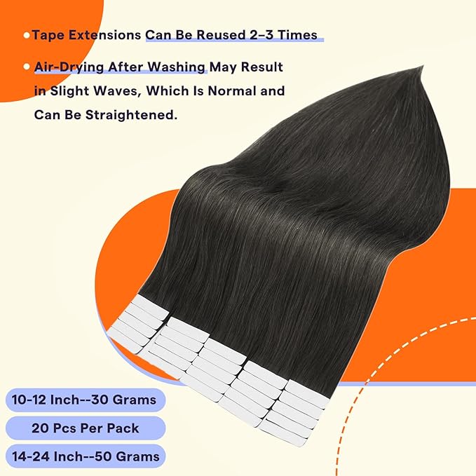 Full Shine Human Hair Tape in Extensions 22 Inch Color 1C Mocha Brown Fashion Double Sided Invisible Tape in Hair Extensions Human Hair 20 Pieces Straight Remy Hair 50 Grams for Party